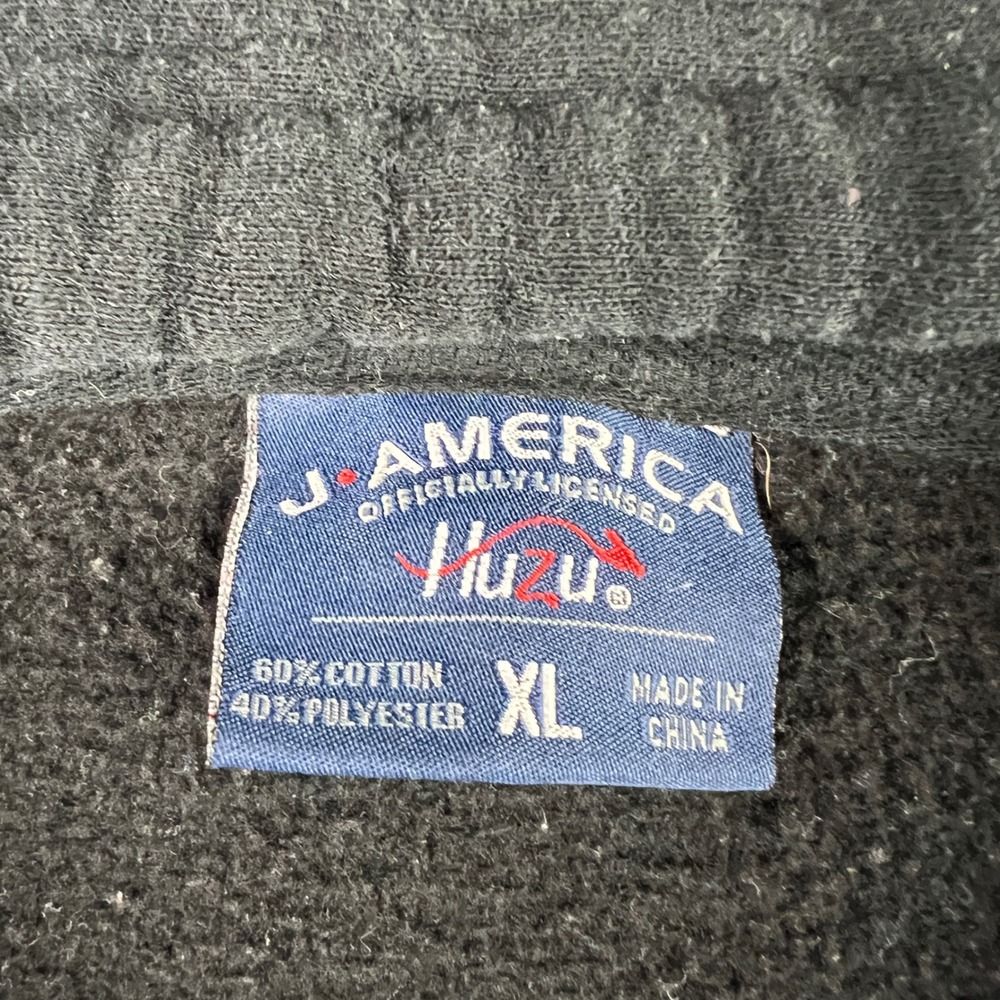 Y2K J. America Hoodie Mens XL Black Skull Grunge Built-in Koozie Streetwear Punk - Picture 2 of 7